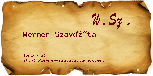 Werner Szavéta névjegykártya